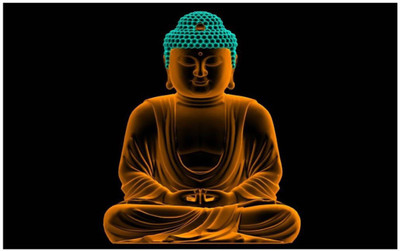 Aabhaas Buddha Wall Poster Fine Art Print(12 inch X 18 inch, Rolled)
