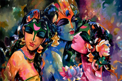 

Aabhaas Radha Krishna Wall Poster Fine Art Print(12 inch X 18 inch, Rolled)