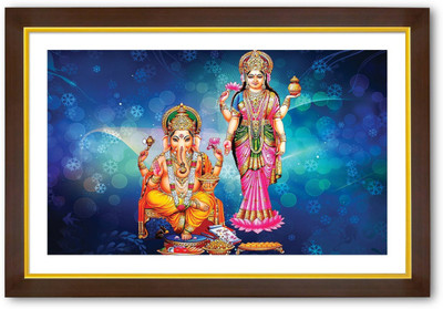 

Aabhaas Lakshmi Ganesh Wall Poster Fine Art Print(12 inch X 18 inch, Rolled)