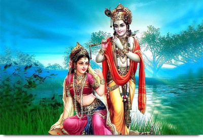 

Aabhaas Radha Krishna Wall Poster Fine Art Print(12 inch X 18 inch, Rolled)
