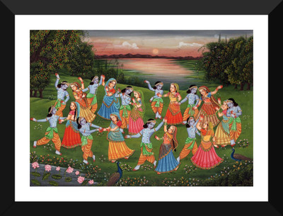 

Aabhaas Radha Krishna Wall Poster Fine Art Print(12 inch X 18 inch, Rolled)