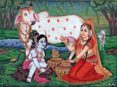 

Aabhaas Radha Krishna Wall Poster Fine Art Print(12 inch X 18 inch, Rolled)