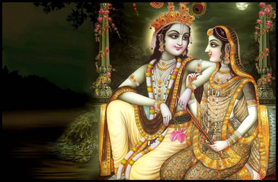 

Aabhaas Radha Krishna Wall Poster Fine Art Print(12 inch X 18 inch, Rolled)