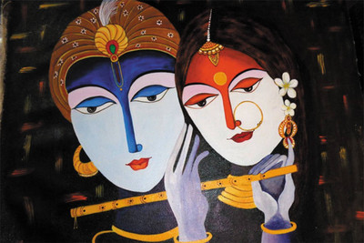 

Aabhaas Radha Krishna Wall Poster Fine Art Print(12 inch X 18 inch, Rolled)