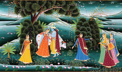 

Aabhaas Radha Krishna Wall Poster Fine Art Print(12 inch X 18 inch, Rolled)