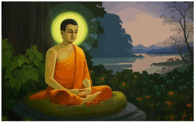 

Aabhaas Buddha Wall Poster Fine Art Print(12 inch X 18 inch, Rolled)