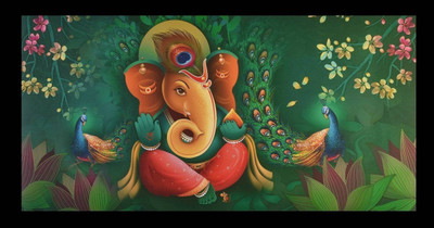 Aabhaas Ganesha Wall Poster Fine Art Print(12 inch X 18 inch, Rolled)