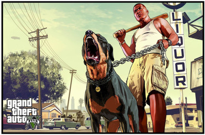 

Aabhaas GTA - GrATHAND Theft Auto Wall Poster Fine Art Print(12 inch X 18 inch, Rolled)