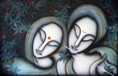 

Aabhaas Radha Krishna Wall Poster Fine Art Print(12 inch X 18 inch, Rolled)