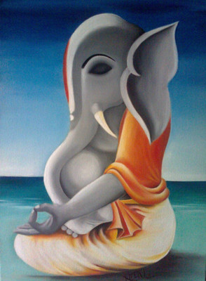

Aabhaas Ganesha Wall Poster Fine Art Print(12 inch X 18 inch, Rolled)