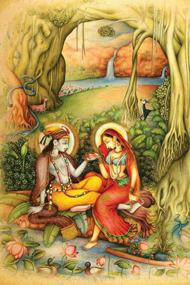 

Aabhaas Radha Krishna Wall Poster Fine Art Print(12 inch X 18 inch, Rolled)