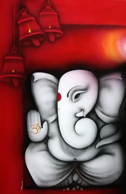 

Aabhaas Ganesha Wall Poster Fine Art Print(12 inch X 18 inch, Rolled)