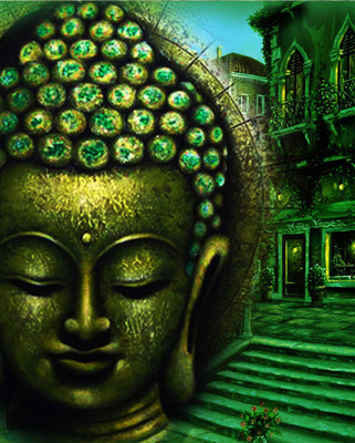 Aabhaas Buddha Wall Poster Fine Art Print(12 inch X 18 inch, Rolled)