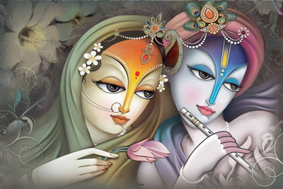 

Aabhaas Radha Krishna Wall Poster Fine Art Print(12 inch X 18 inch, Rolled)