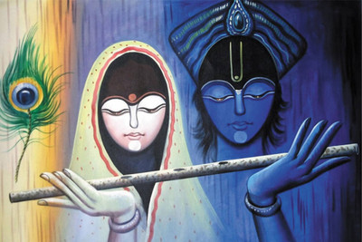

Aabhaas Radha Krishna Wall Poster Fine Art Print(12 inch X 18 inch, Rolled)
