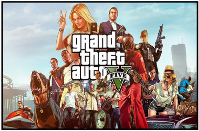 

Aabhaas GTA - GrATHAND Theft Auto Wall Poster Fine Art Print(12 inch X 18 inch, Rolled)