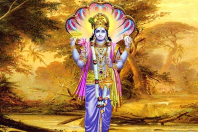 Aabhaas Vishnu Wall Poster Fine Art Print(12 inch X 18 inch, Rolled)