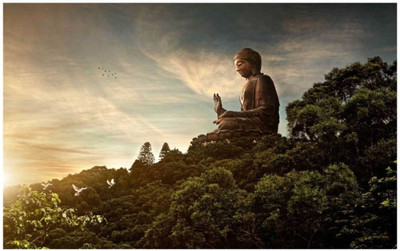 

Aabhaas Buddha Wall Poster Fine Art Print(12 inch X 18 inch, Rolled)