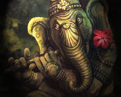 

Aabhaas Ganesha Wall Poster Fine Art Print(12 inch X 18 inch, Rolled)