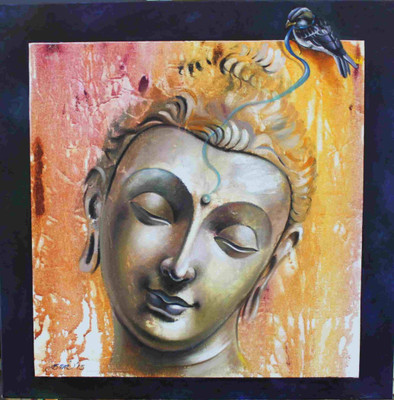 Aabhaas Buddha Wall Poster Fine Art Print(12 inch X 18 inch, Rolled)