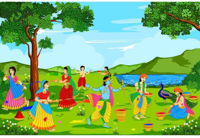 

Aabhaas Radha Krishna Wall Poster Fine Art Print(12 inch X 18 inch, Rolled)