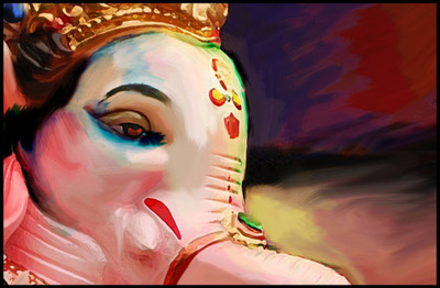 

Aabhaas Ganesha Wall Poster Fine Art Print(12 inch X 18 inch, Rolled)