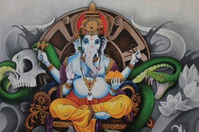 

Aabhaas Ganesha Wall Poster Fine Art Print(12 inch X 18 inch, Rolled)