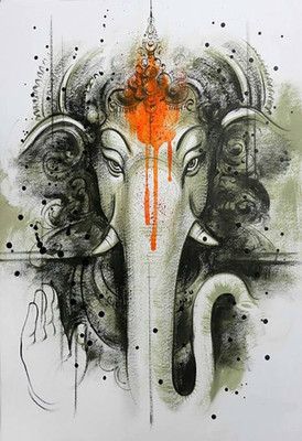 

Aabhaas Ganesha Wall Poster Fine Art Print(12 inch X 18 inch, Rolled)