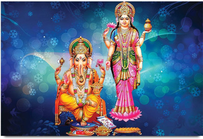 

Aabhaas Lakshmi Ganesh Wall Poster Fine Art Print(12 inch X 18 inch, Rolled)