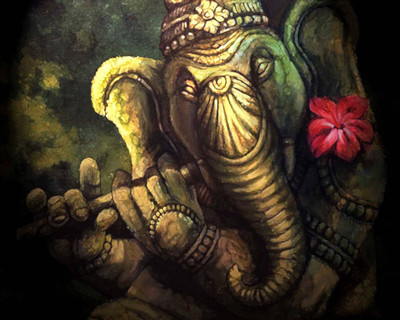 

Aabhaas Ganesha Wall Poster Fine Art Print(12 inch X 18 inch, Rolled)