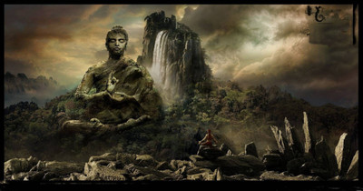 

Aabhaas Buddha Wall Poster Fine Art Print(12 inch X 18 inch, Rolled)