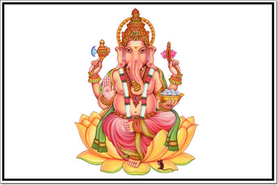 

Aabhaas Ganesha Wall Poster Fine Art Print(12 inch X 18 inch, Rolled)