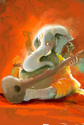 

Aabhaas Ganesha Wall Poster Fine Art Print(12 inch X 18 inch, Rolled)