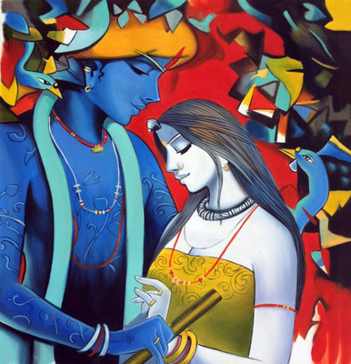 

Aabhaas Radha Krishna Wall Poster Fine Art Print(12 inch X 18 inch, Rolled)