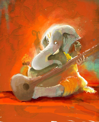 

Aabhaas Ganesha Wall Poster Fine Art Print(12 inch X 18 inch, Rolled)