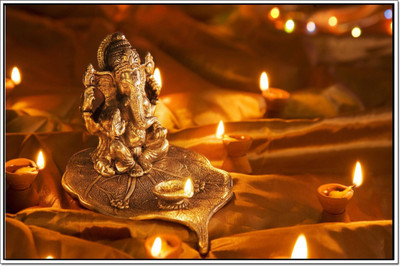 

Aabhaas Ganesha Wall Poster Fine Art Print(12 inch X 18 inch, Rolled)