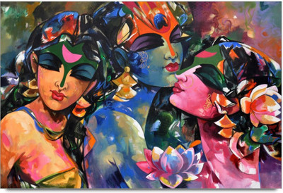

Aabhaas Radha Krishna Wall Poster Fine Art Print(12 inch X 18 inch, Rolled)
