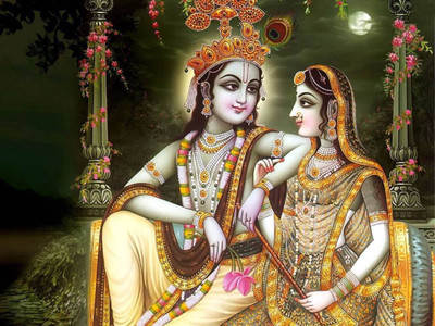 

Aabhaas Radha Krishna Wall Poster Fine Art Print(12 inch X 18 inch, Rolled)