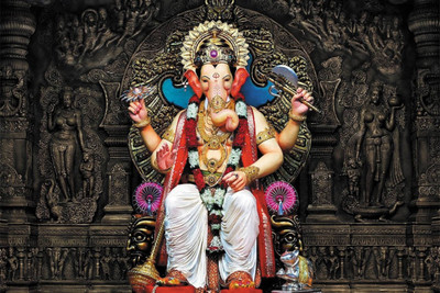 

Aabhaas Ganesha Wall Poster Fine Art Print(12 inch X 18 inch, Rolled)