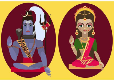 

Aabhaas Shiva Parvathi Wall Poster Fine Art Print(12 inch X 18 inch, Rolled)