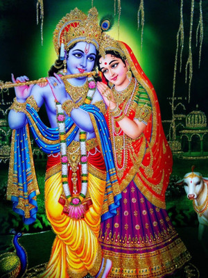

Aabhaas Radha Krishna Wall Poster Fine Art Print(12 inch X 18 inch, Rolled)