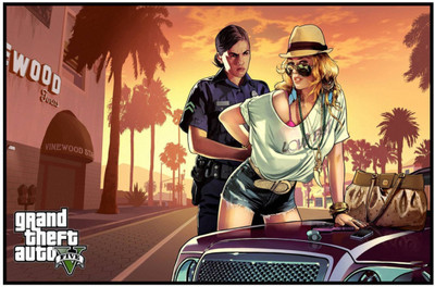 

Aabhaas GTA - GrATHAND Theft Auto Wall Poster Fine Art Print(12 inch X 18 inch, Rolled)