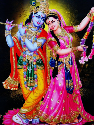 

Aabhaas Radha Krishna Wall Poster Fine Art Print(12 inch X 18 inch, Rolled)