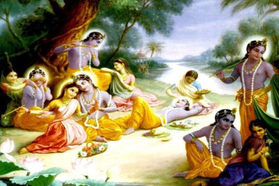

Aabhaas Radha Krishna Wall Poster Fine Art Print(12 inch X 18 inch, Rolled)