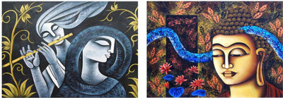 

Aabhaas Radha Krishna Wall Poster Fine Art Print(12 inch X 18 inch, Rolled)