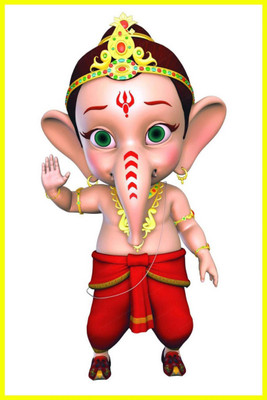 

Aabhaas Ganesha Wall Poster Fine Art Print(12 inch X 18 inch, Rolled)