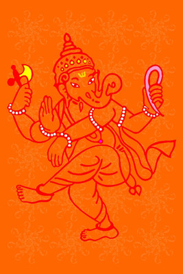Aabhaas Ganesha Wall Poster Fine Art Print(12 inch X 18 inch, Rolled)