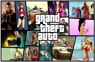

Aabhaas GTA - GrATHAND Theft Auto Wall Poster Fine Art Print(12 inch X 18 inch, Rolled)