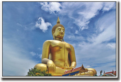 Aabhaas Buddha Wall Poster Fine Art Print(12 inch X 18 inch, Rolled)