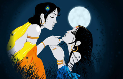 

Aabhaas Radha Krishna Wall Poster Fine Art Print(12 inch X 18 inch, Rolled)